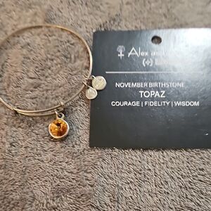 Alex and Ani Topaz November  Amber Topaz Charm bracelet